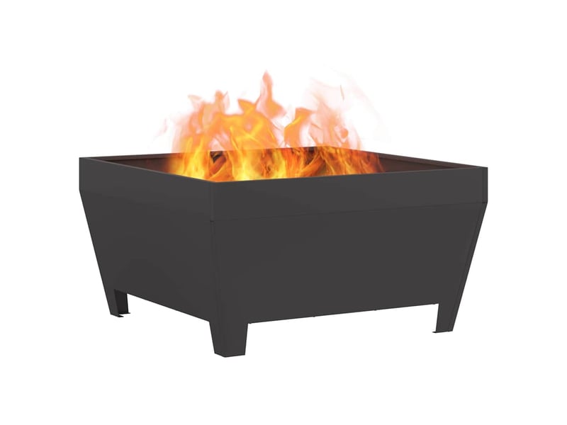  Brasero exterieur, foyer noir 80x80x43 cm acier patiné  - Conforama C