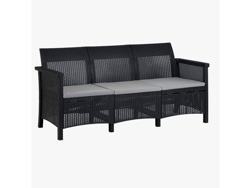 Ensemble de mobilier de jardin 5 places avec table noir  - Conforama E