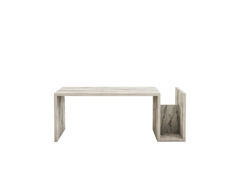  Table basse mdf effet marbre freesia - l86,8 x h32,4 x p50 cm - design moderne  - Conforama E
