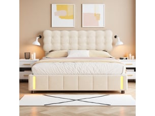Lit coffre 160x200 cm <strong></strong>  <strong></strong> coloris beige