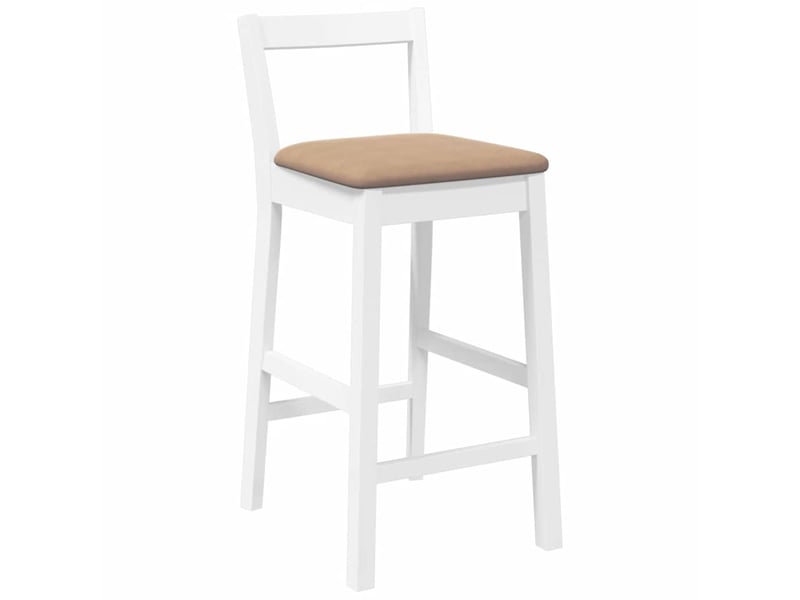  Lot de 2 tabouret de bar avec coussins en bois massif blanc et caoutchouc shl22843  - Conforama D