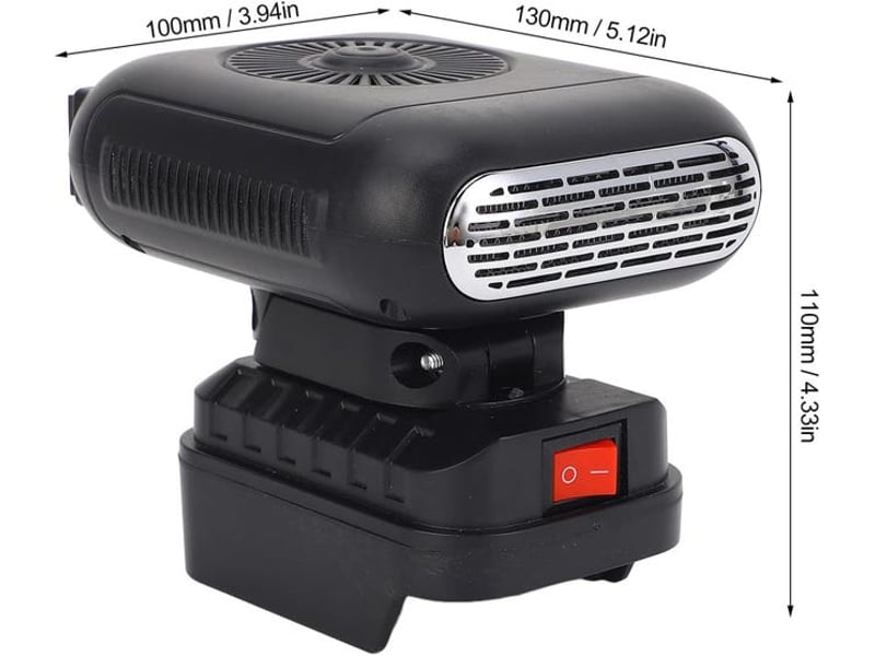  Chauffage de chauffage à batterie à batterie à batterie flip à 90 degrés 2 températures pour bl1830 bl1850 bl1840 bl1845 bl1815 bl1820 bl1860b, multicolore  - Conforama E