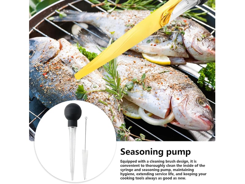  Seringue à badigeonner pour dinde, injecteur de jus avec brosse de nettoyage, résistante à la chaleur, pour jus, beurre et marinades QWE001040 - Conforama D