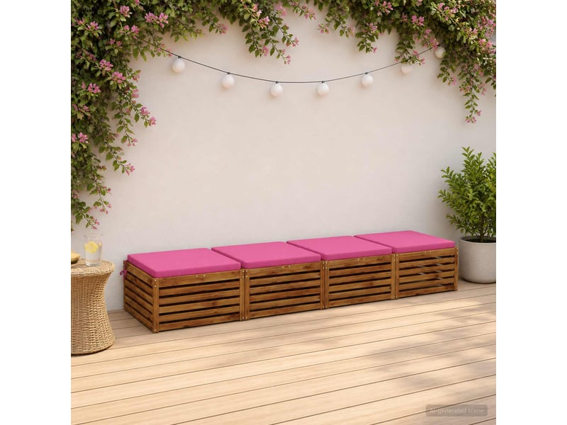  Lot de 4 coussins de siège, coussins d'assise soest 100 % polyester rose cf60476  - Conforama B