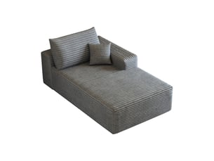 Canapé droit fixe <strong></strong> <strong></strong> 1 place Velours côtelé gris