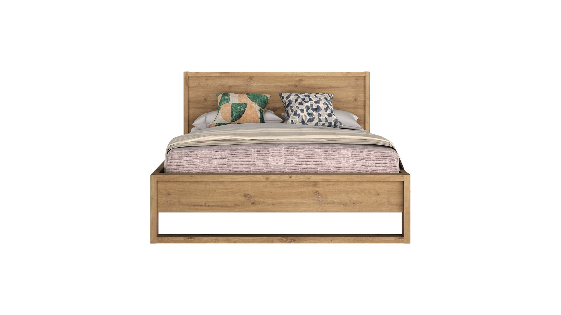 Lit adulte 140x190 cm ALANA bois clair 94 Conforama