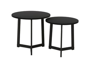 Table basse rond(e) coloris noir <strong>WISHDOR</strong> <strong></strong> - 48 cmx40 cm