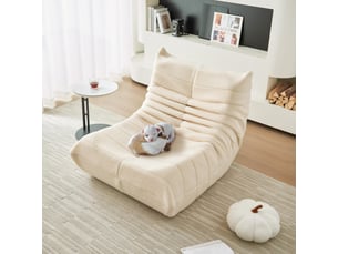 Fauteuil de sol avec dossier xxl beige evryae