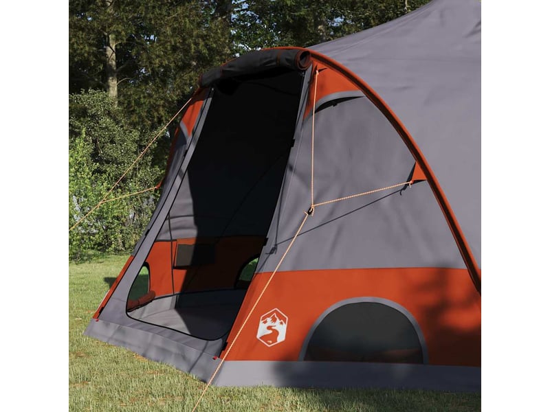 Tente de camping, tente dôme 4-personnes 4 personne gris et orange shl92381 - Conforama C