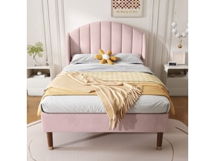 Lit simple 90x200 cm <strong></strong>  <strong>Seren Glow</strong> coloris rose
