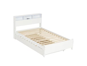 Lit gigogne 90x200 cm BIQZUYA   coloris blanc