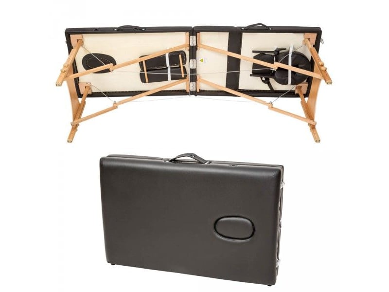  Table de massage 2 zones avec sac de transport noir 08_0000464  - Conforama D