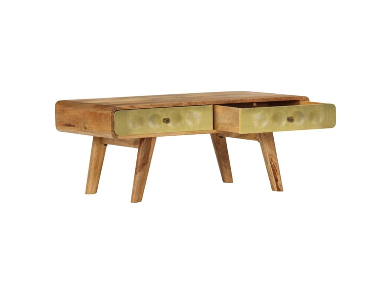 Table basse - table de salon - table à thé bois de manguier massif 90x50x40 cm  - Conforama D