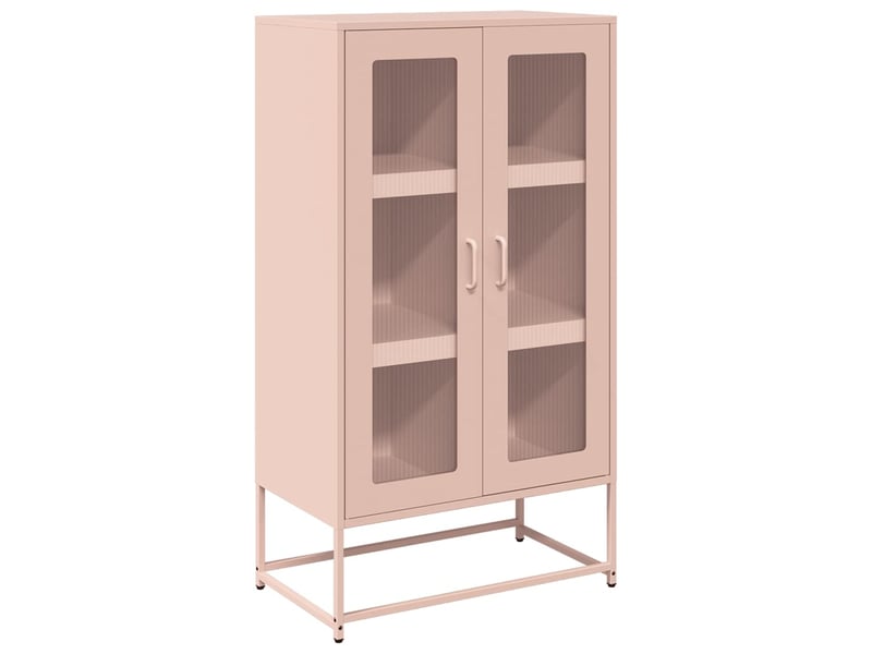  Buffet haut - bahut - meuble de rangement rose 68x39x123 cm acier  - Conforama A