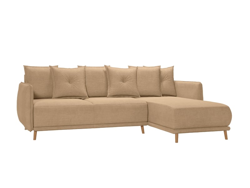 Bandol - canapé d'angle convertible tissu lisse 3 places café - Conforama A