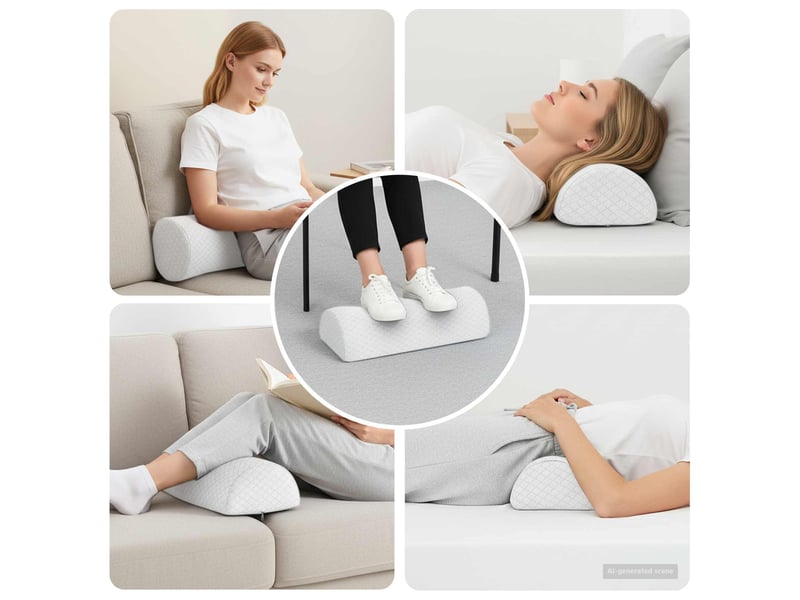  Coussin pour les jambes, oreiller 52 x 20 x 12 cm moyen blanc cf56578  - Conforama B