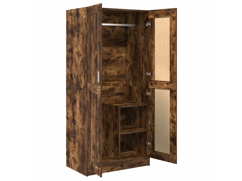  Garde-robe chambre, armoire de rangement chêne fumé 82,5x51,5x180 cm bois d'ingénierie  - Conforama E