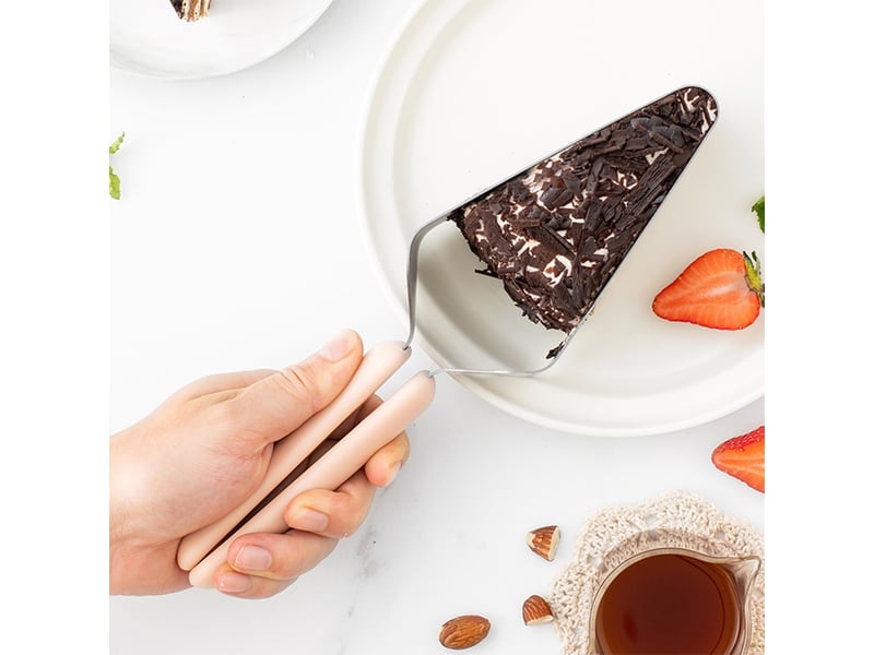  2 pièce coupe-gâteau, coupe-gâteau triangulaire, pince à gâteau réglable, pince à gâteau en acier inoxydable, peut être utilisé pour les fêtes  - Conforama D