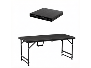 Table d’appoint pliante réglable en hauteur, table camping portable extérieure multifonctionnelle
