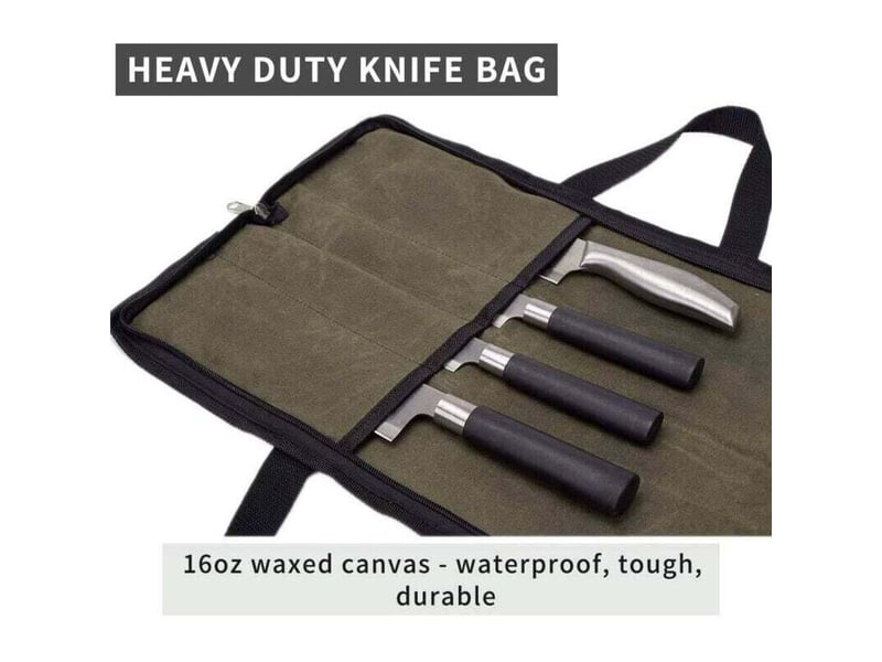  Sacoche à couteau de cuisine etui à couteaux vide porte couteaux sac à couteaux pour travail camping randonné pique-nique (sac sans couteaux) vert  - Conforama C