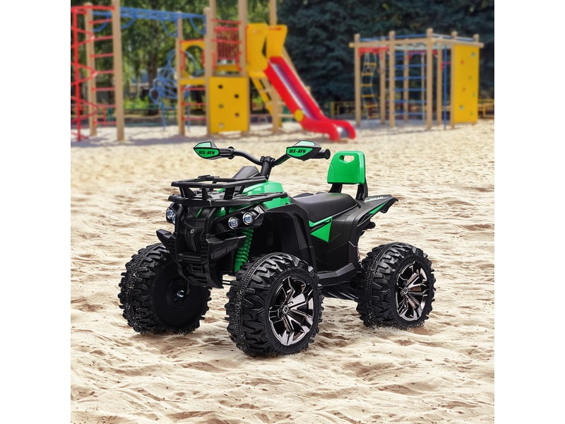  Quad électrique 12 v pour enfants avec phares et batterie rechargeable, 3-5 ans, 100 x 65 x 73 cm, vert  - Conforama D