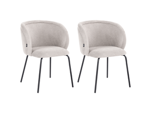Lot de 2 chaises de salle à manger sarasota tissu blanc cassé