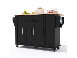 Desserte 4 portes 2 tiroirs coloris noir mdf