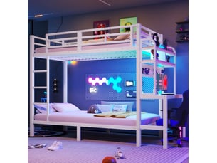 Lit superposé 90x200 cm <strong>MIVRAY </strong> <strong></strong> coloris blanc