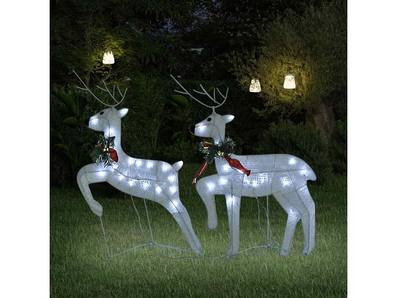  Rennes de noël 2 pcs blanc 40 led  - Conforama B