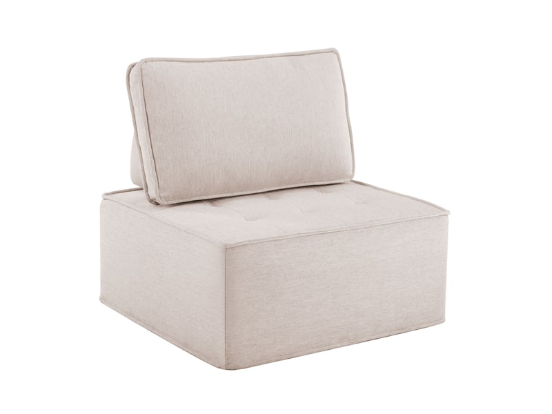  Canapé 1 place moderne 81x81x80 cm compact pour petits espaces gain de place confort ultra-doux lin beige  - Conforama A