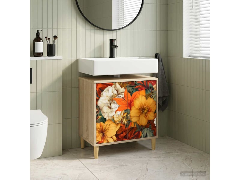  Armoire de salle de bain, meuble de rangement gennep sonoma 60x40x60 cm  - Conforama B