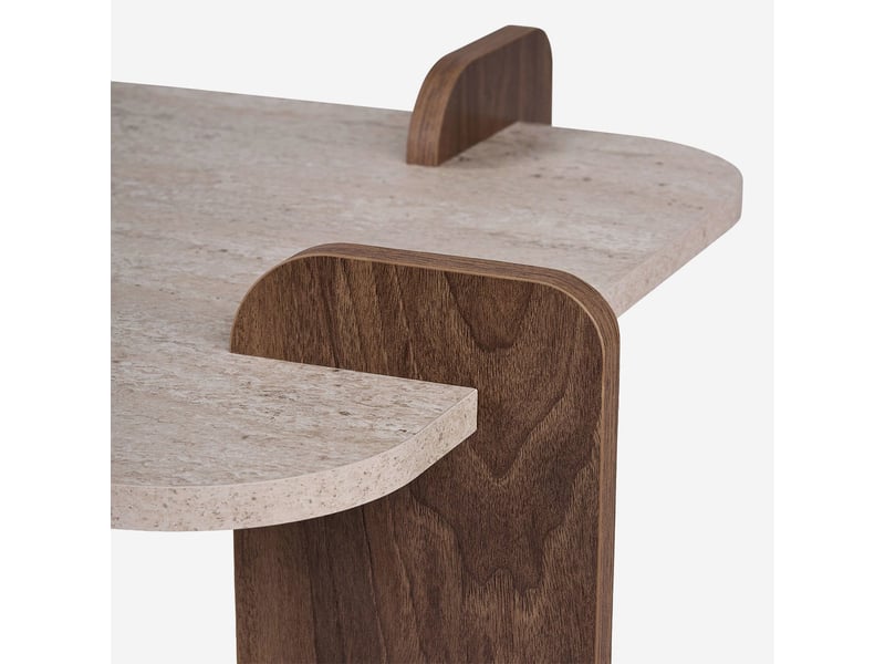  Table basse moderne en bois mélaminé renard - beige  - Conforama C