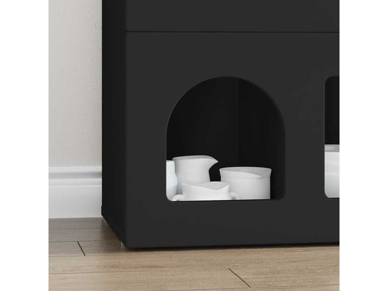  Buffet - bahut - meuble de rangement elst noir 80,5 x 35 x 59 cm bois d'ingénierie  - Conforama E