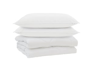 Couette avec oreiller 3 pcs - duvet blanc microfibre
