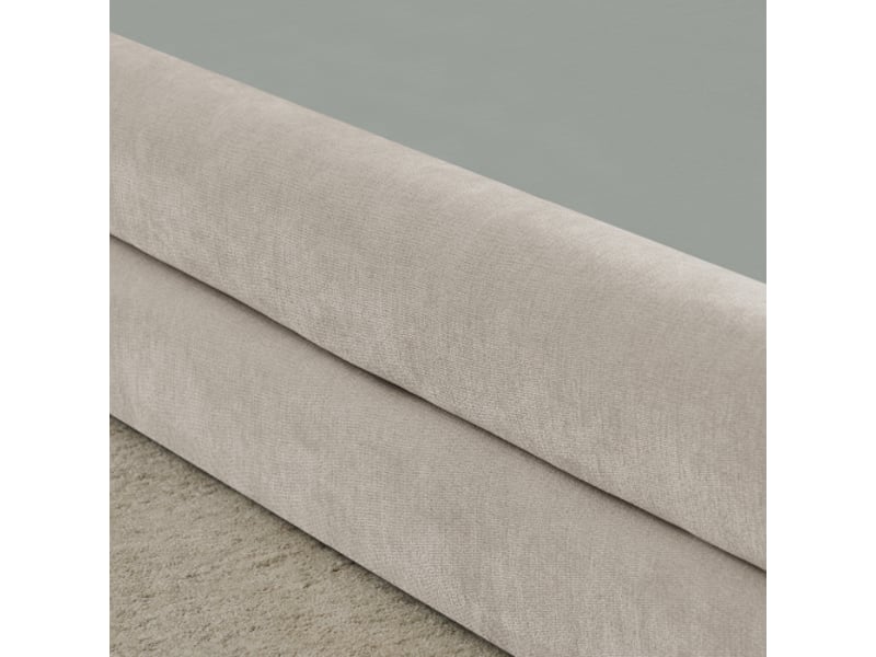  Lit simple enfant 90x200 cm en tissu chenille beige - dossier confortable, sans matelas  - Conforama E