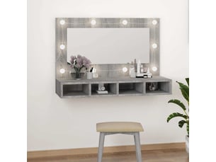 Armoire à miroir avec led sonoma gris 90x31.5x62 cm