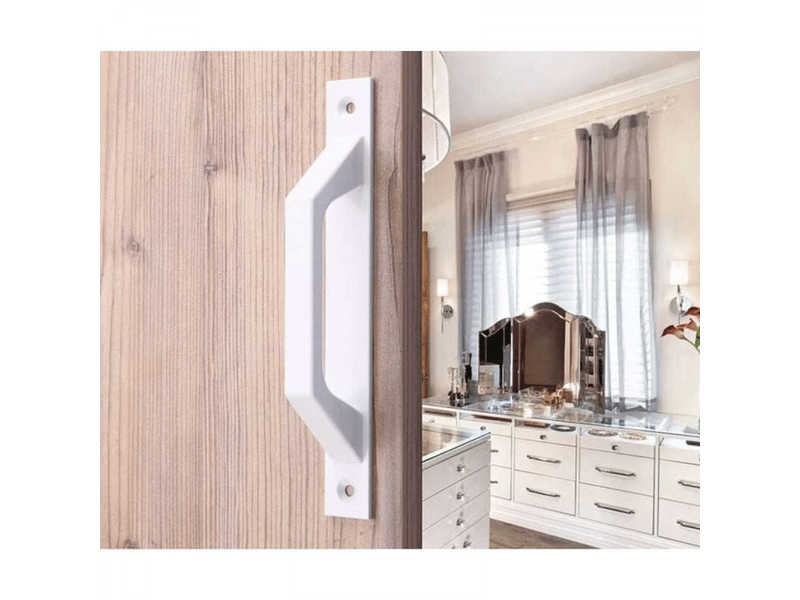  Poignée blanche pour porte de grange coulissante, poignée de porte coulissante sans perçage, adaptée aux portes, fenêtres et armoires  - Conforama D