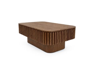 Table basse rectangulaire avec rangement dissimulé et plateau amovible, finition noyer pour salon, 98 × 60 × 35 cm