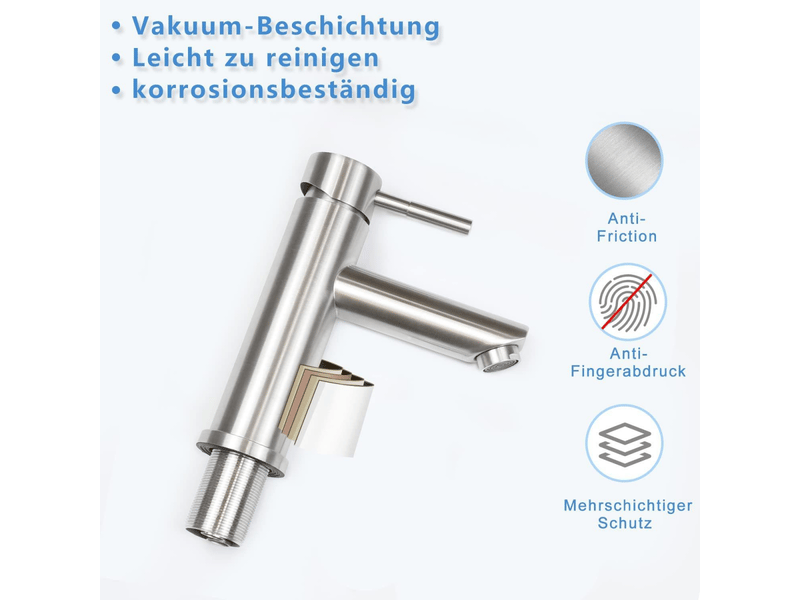  Nettlife robinet d'évier robinet chaudfroid robinet haute pression en acier inoxydable  - Conforama D
