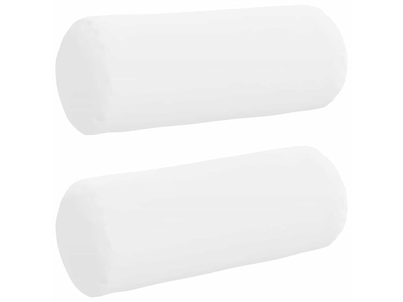  Lot de 2 coussins d'accent, coussins décoratifs, coussins lombaires tissu blanc ø 15 x 40 cm cf56683  - Conforama A