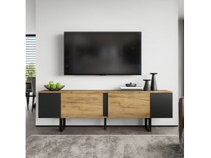Meuble tv coloris bois clair 180 cm <strong>HOMVRA</strong> <strong></strong>