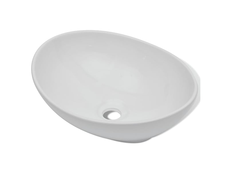  Lavabo de bain, vasque à poser céramique 40 x 33 cm ovale blanc cf65640  - Conforama D