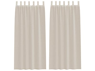 Lot de 2 rideaux en voile, voilage couleur sable 225 x 140 cm polyester cf43887