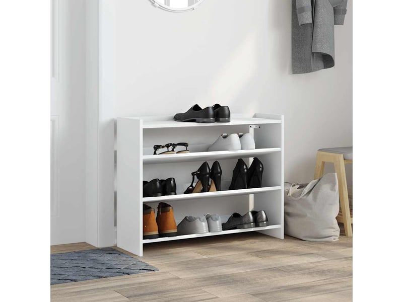  Meuble à chaussures, étagère à chaussures blanc 80x25x62 cm bois d'ingénierie  - Conforama C