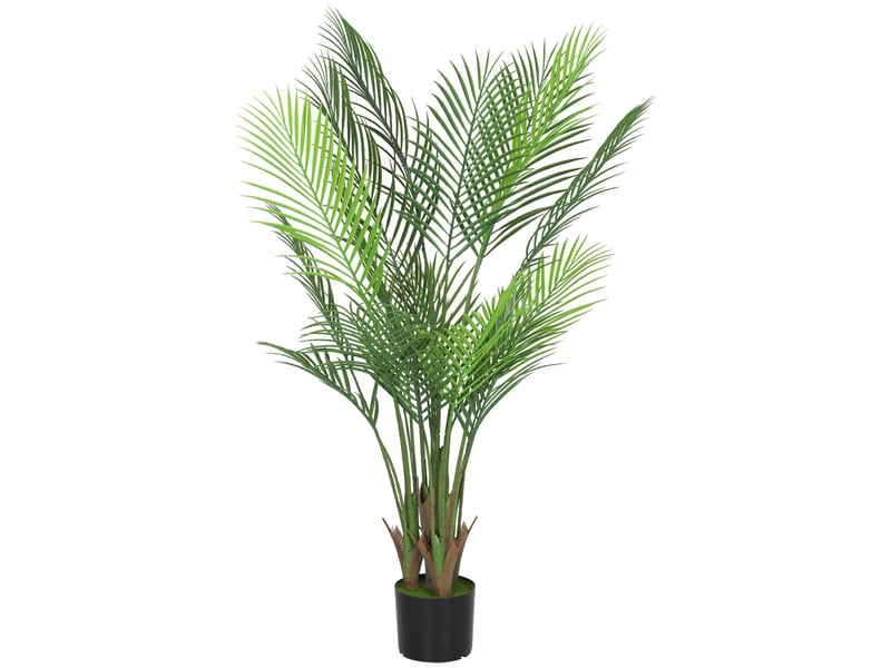  Plante artificielle intérieure 120 cm, palmier arbre artificiel avec pot en plastique et flocage, vert  - Conforama B