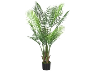 Plante artificielle intérieure 120 cm, palmier arbre artificiel avec pot en plastique et flocage, vert