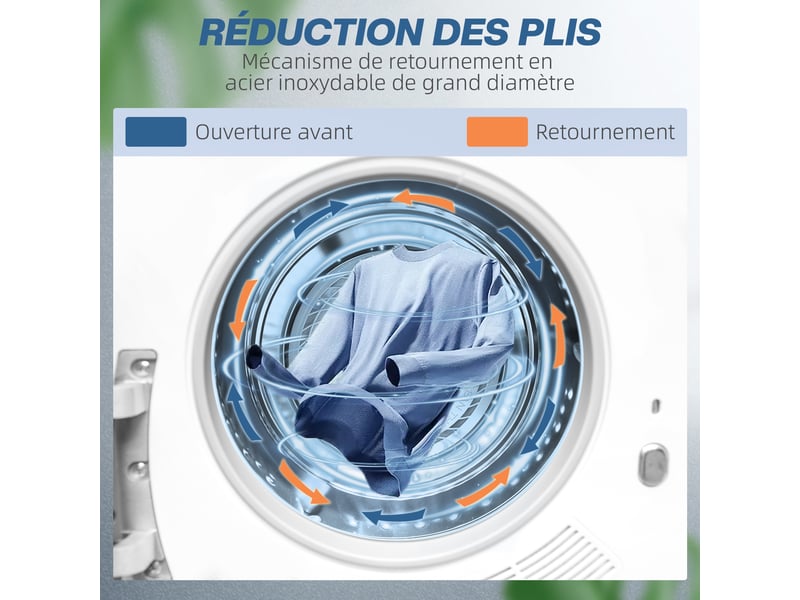 Sèche-linge à évacuation portable 4 kg, sèche-linge 800 w compact, 5 modes de séchage, blanc, minuterie - Conforama R