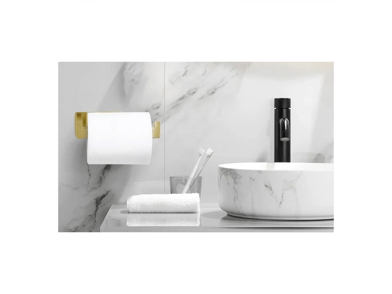  Porte-papier toilette, distributeur de papier toilette sans perçage, support de rouleau de papier toilette autocollant en acier inoxydable  - Conforama E