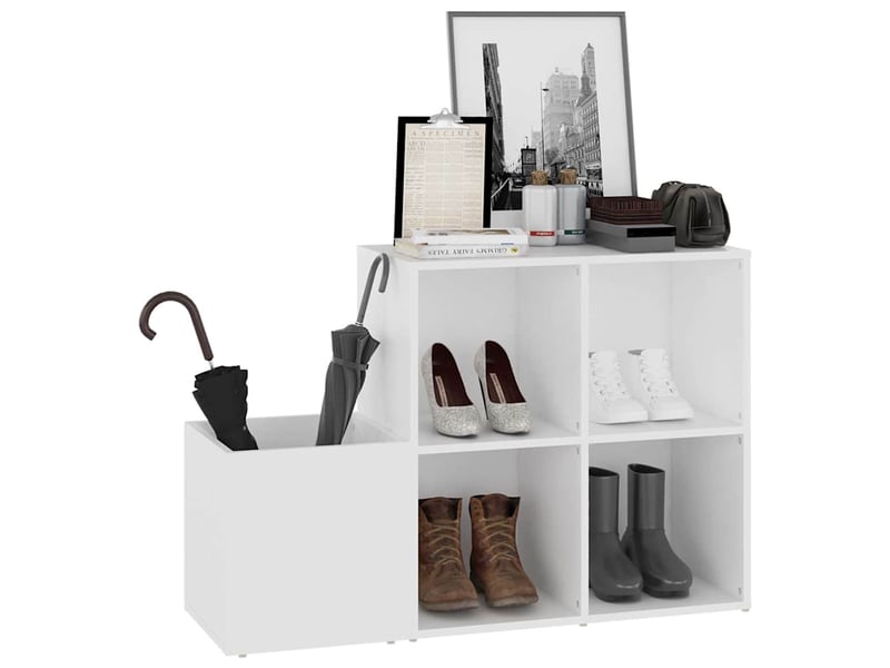  Meuble à chaussure, armoire à chaussures d'entrée blanc bois d'ingénierie  - Conforama D