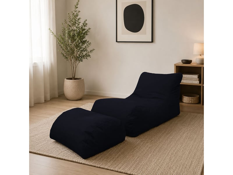  Pouf alton, forme sacs, 120x80x60h cm noir Alton - Conforama B